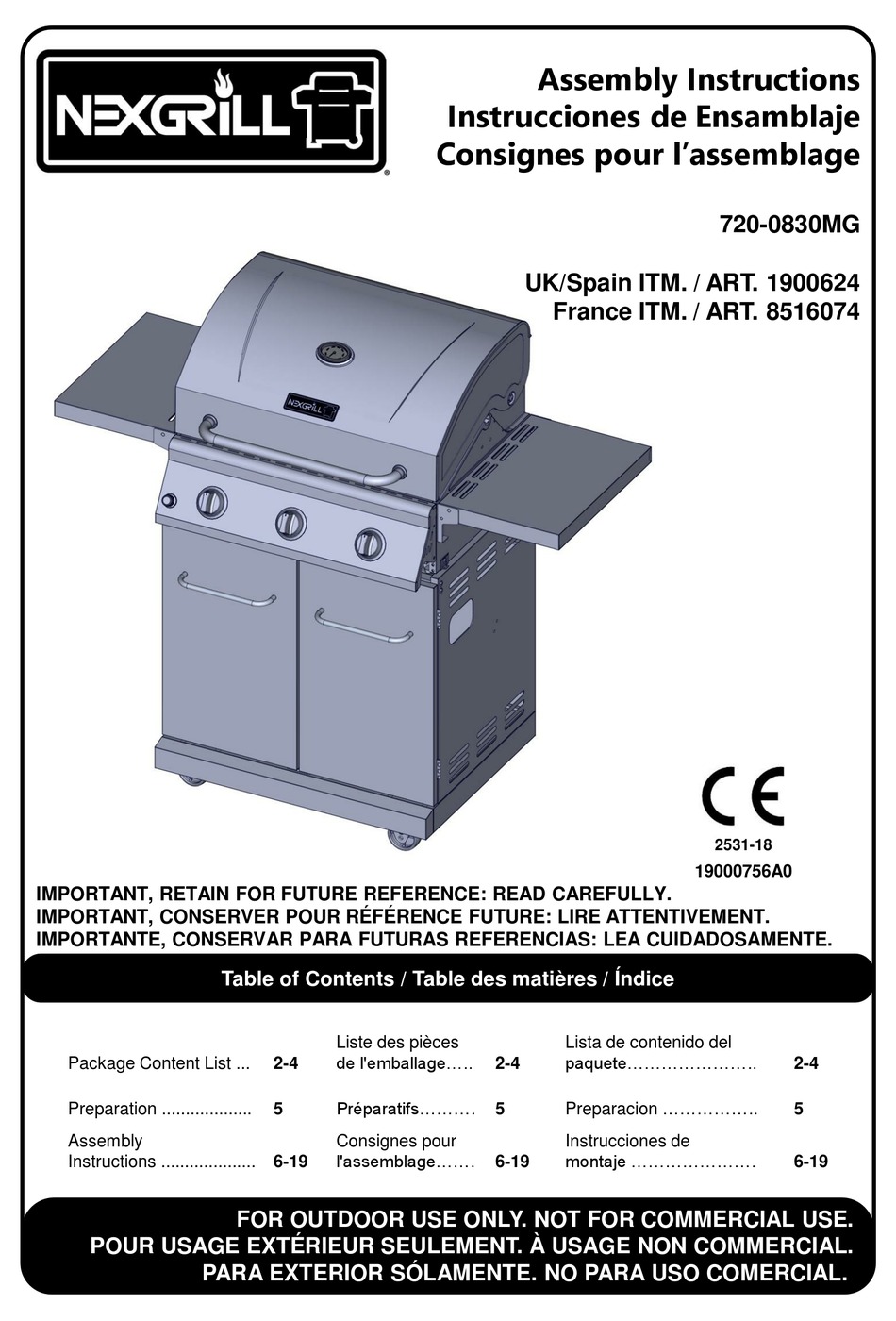 NEXGRILL 7200830MG ASSEMBLY INSTRUCTIONS MANUAL Pdf Download ManualsLib
