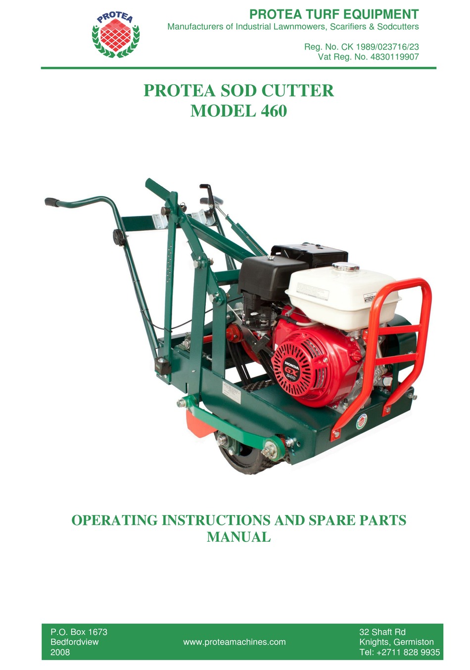 PROTEA 460 OPERATING INSTRUCTIONS MANUAL Pdf Download ManualsLib