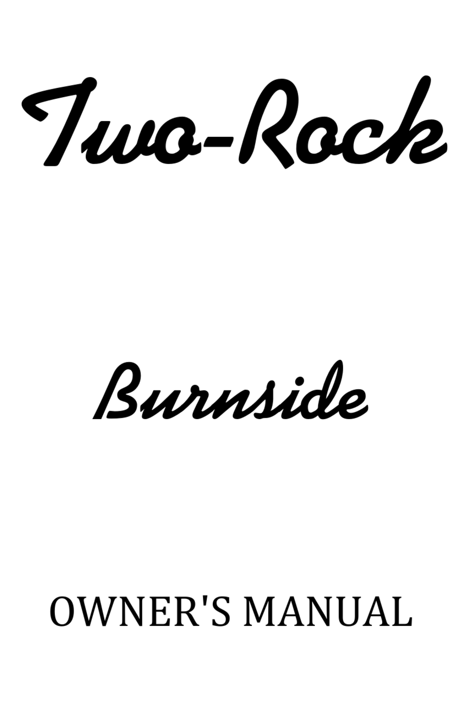 TWOROCK BURNSIDE OWNER'S MANUAL Pdf Download ManualsLib