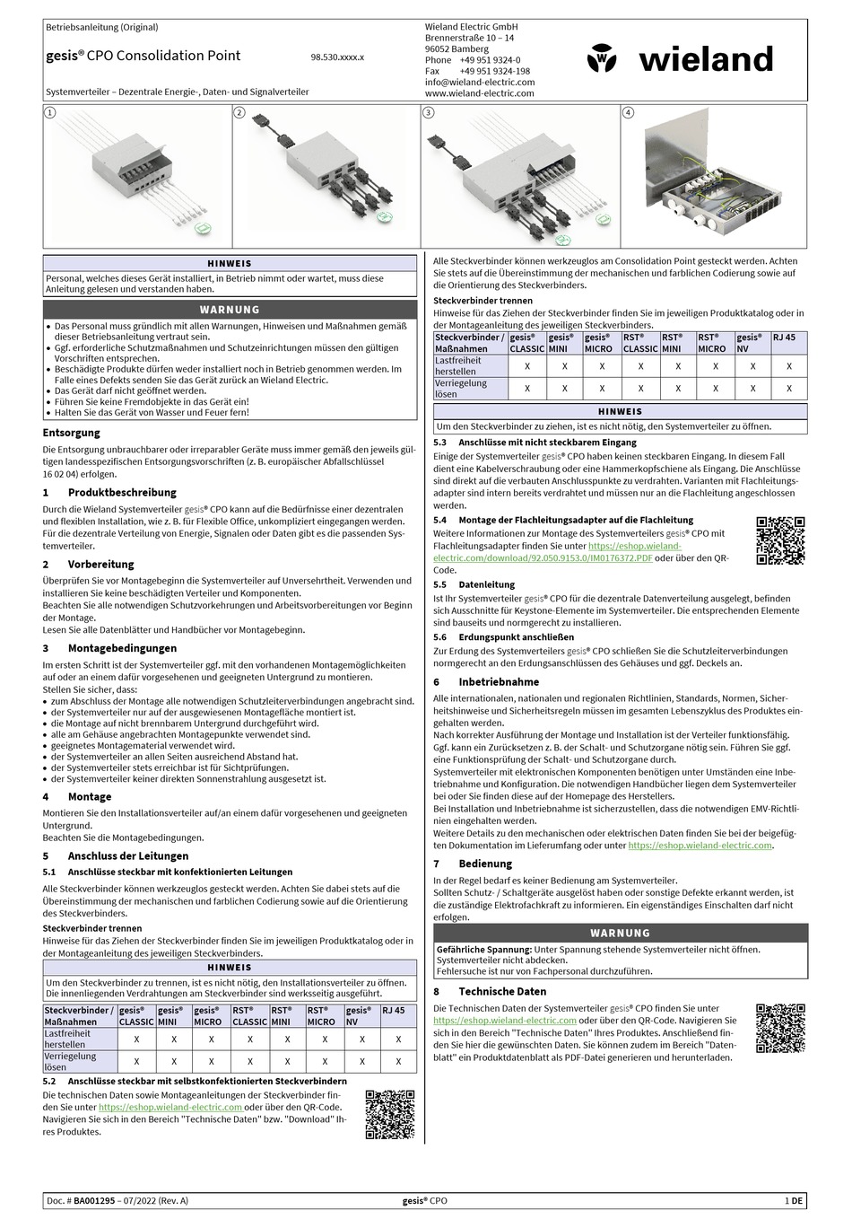 WIELAND GESIS CLASSIC OPERATION INSTRUCTIONS Pdf Download | ManualsLib