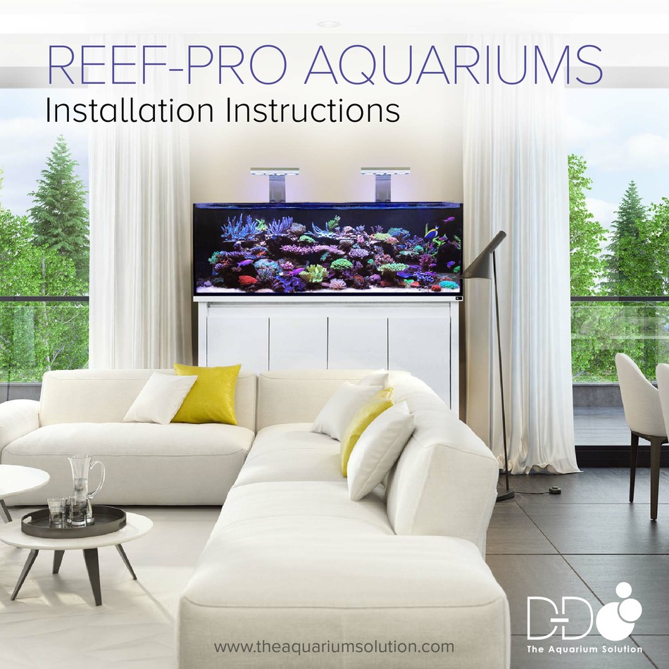 DD THE AQUARIUM SOLUTION REEFPRO 900 INSTALLATION INSTRUCTIONS MANUAL