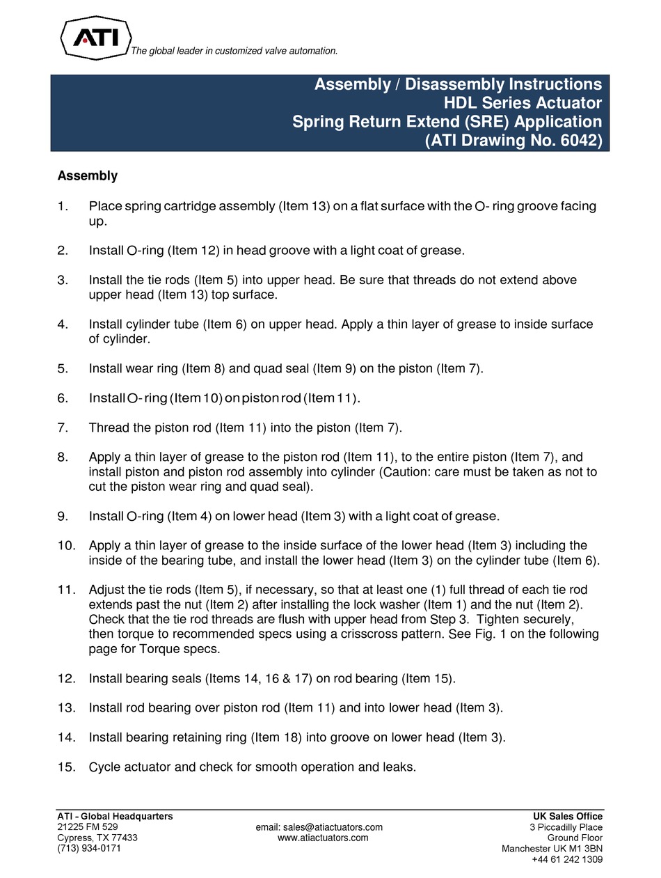 ATI TECHNOLOGIES HDL SERIES ASSEMBLY INSTRUCTIONS Pdf Download ManualsLib