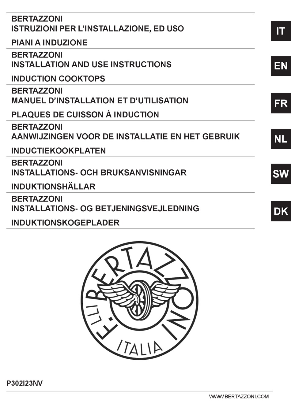 BERTAZZONI P302I23NV INSTALLATION AND USE INSTRUCTION Pdf Download