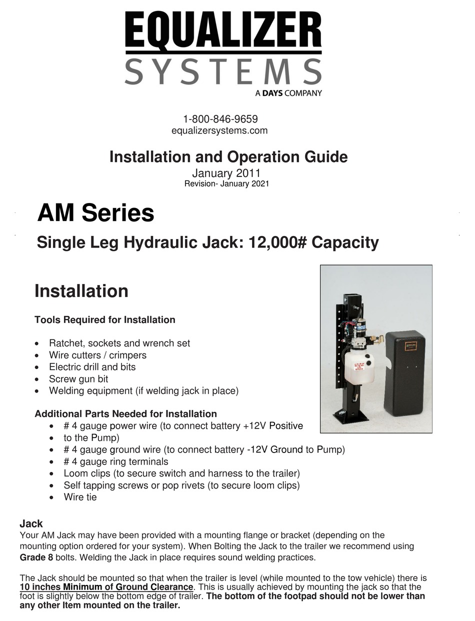 DAYS EQUALIZER SYSTEMS AM SERIES INSTALLATION AND OPERATION MANUAL Pdf