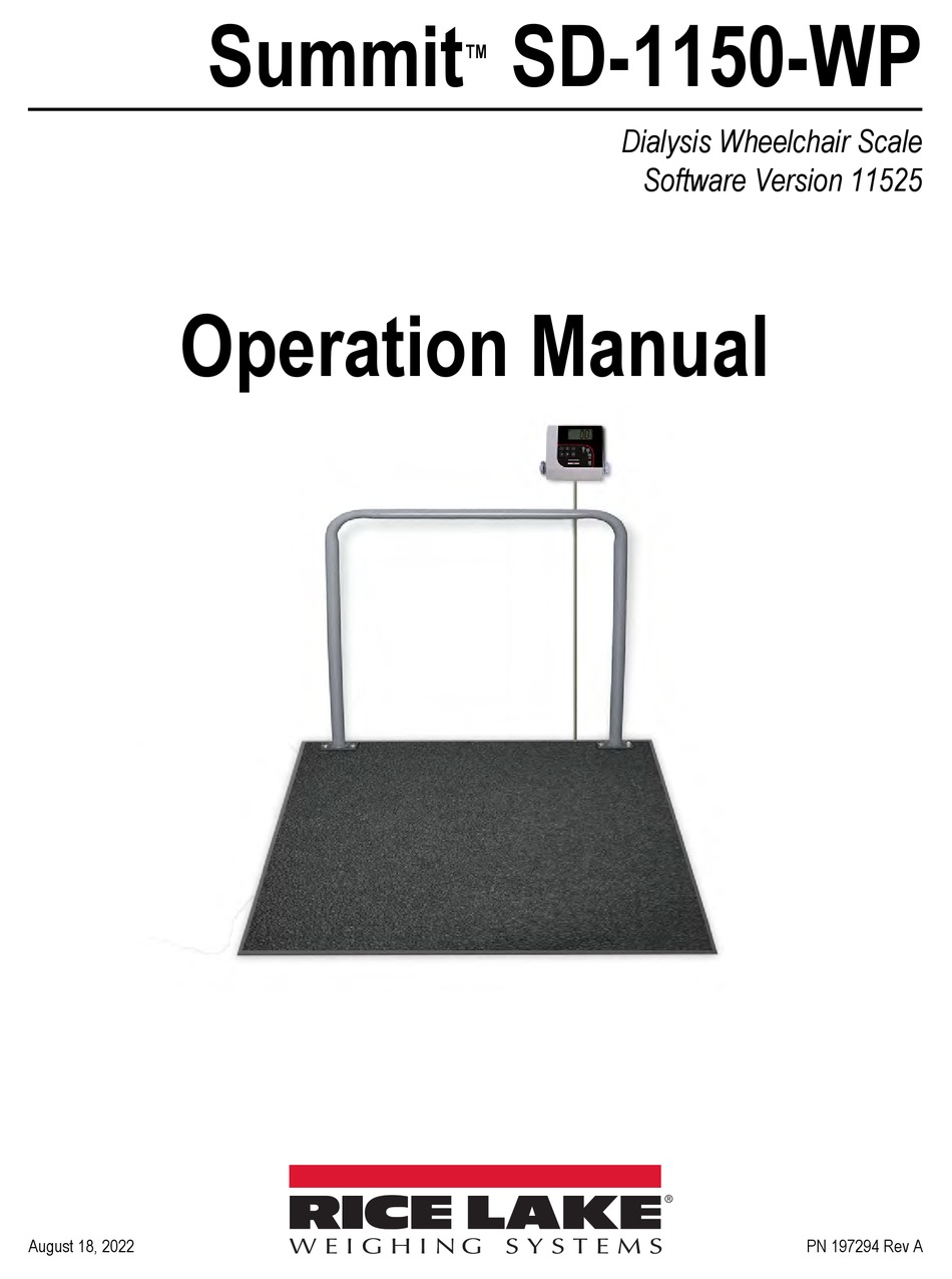 RICE LAKE SUMMIT SD1150WP OPERATION MANUAL Pdf Download ManualsLib