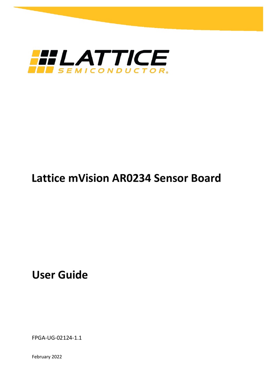 LATTICE SEMICONDUCTOR MVISION AR0234 USER MANUAL Pdf Download ManualsLib