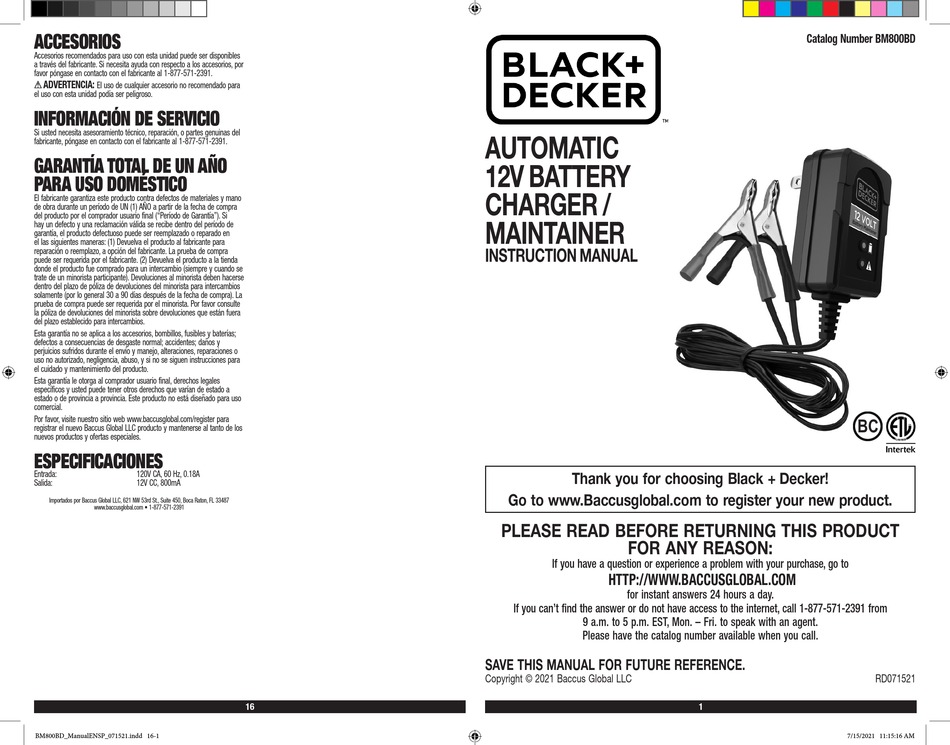 BLACK & DECKER BDV1084 INSTRUCTION MANUAL Pdf Download