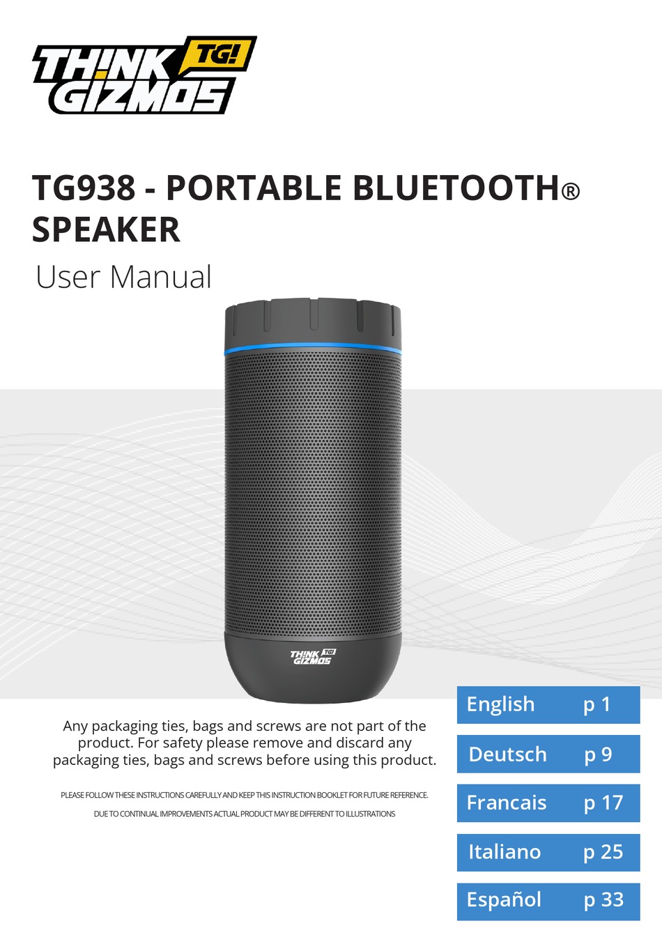 THINK GIZMOS TG938 USER MANUAL Pdf Download ManualsLib