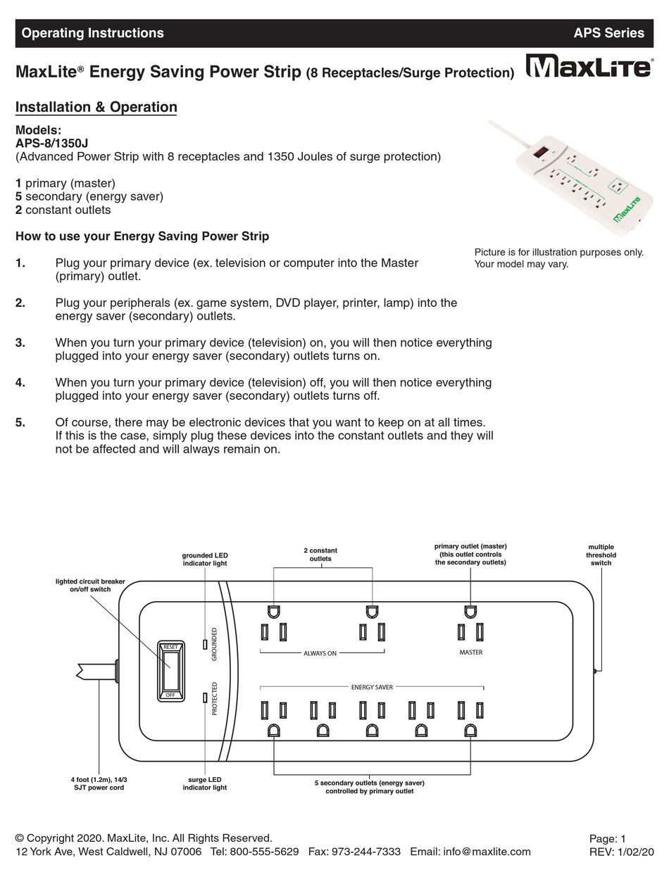 MAXLITE APS SERIES OPERATING INSTRUCTIONS Pdf Download ManualsLib