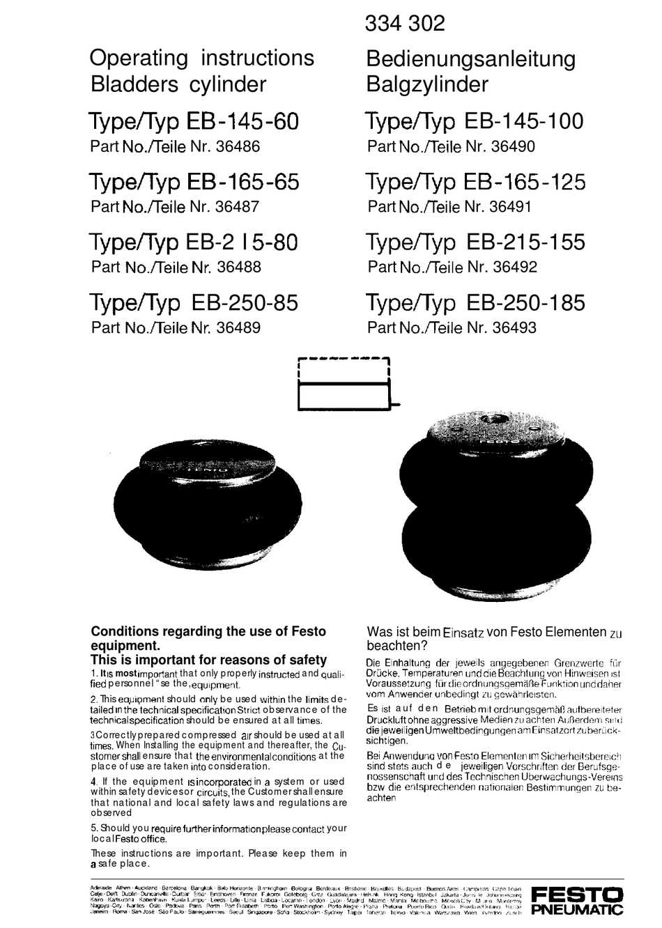 FESTO PNEUMATIC EB-145-60 OPERATING INSTRUCTIONS MANUAL Pdf Download ...