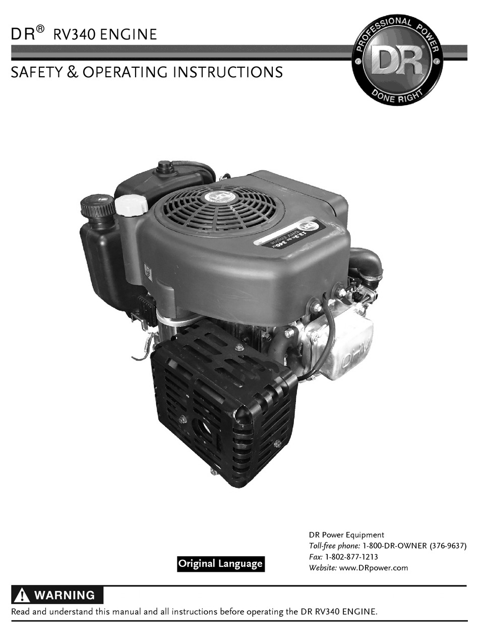 DR RV340 SAFETY OPERATING INSTRUCTIONS MANUAL Pdf Download ManualsLib