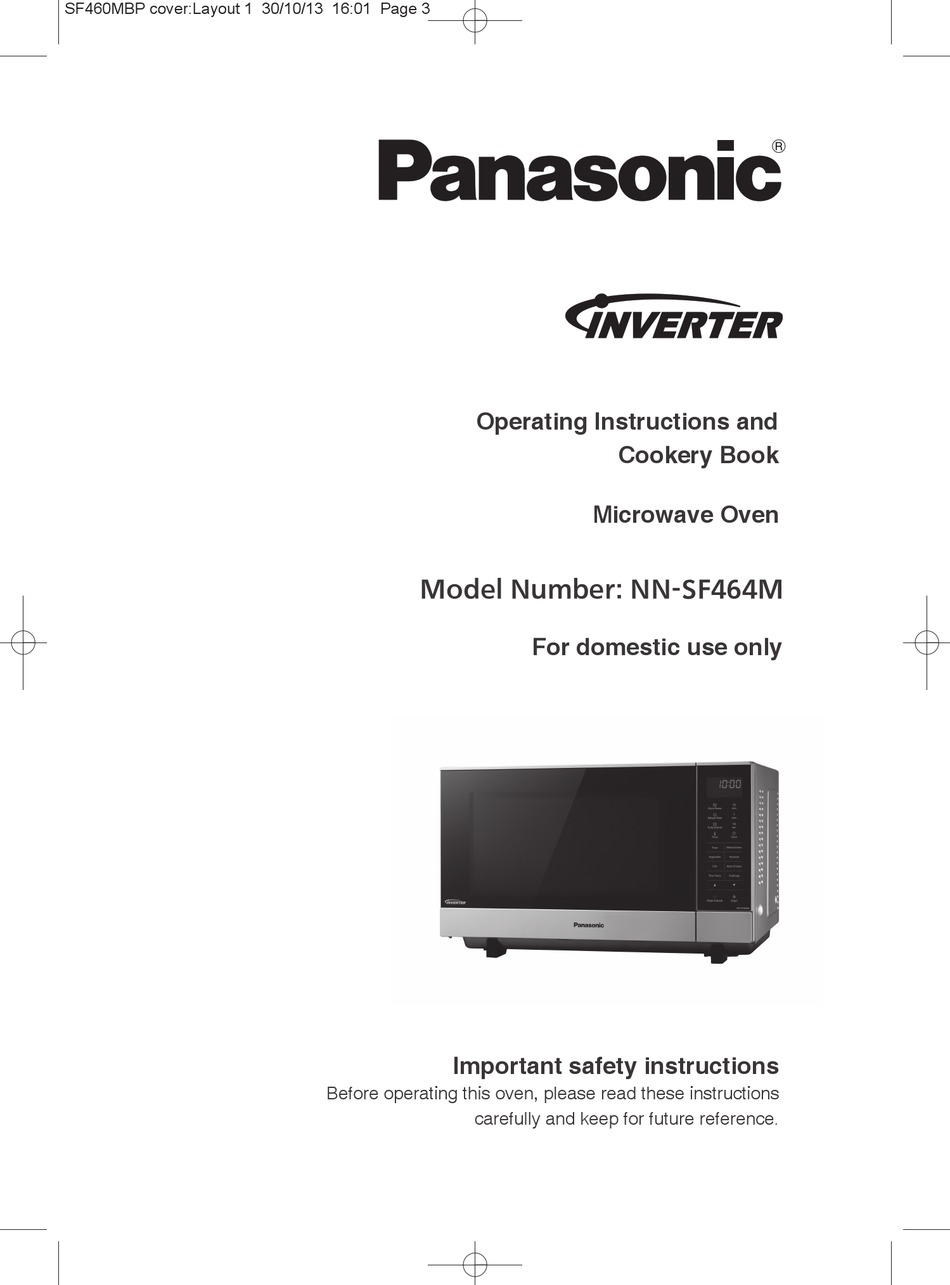 PANASONIC NNSF464M OPERATING INSTRUCTIONS AND COOKERY BOOK Pdf