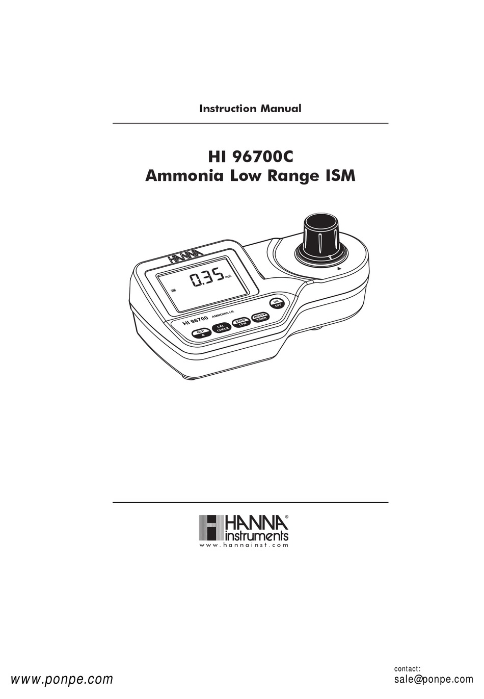 HANNA INSTRUMENTS HI 96700C INSTRUCTION MANUAL Pdf Download ManualsLib