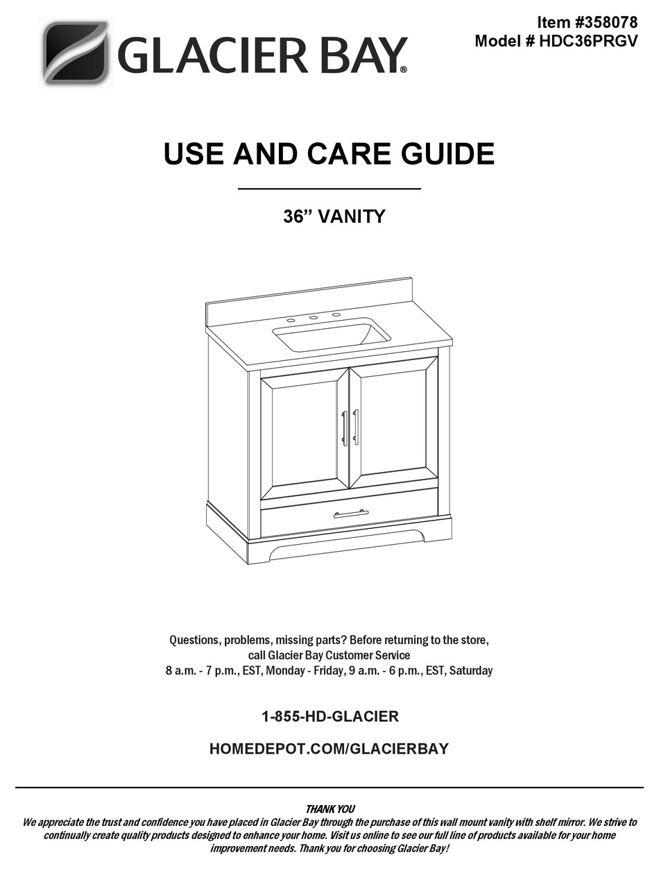 GLACIER BAY HDC36PRGV USE AND CARE MANUAL Pdf Download ManualsLib