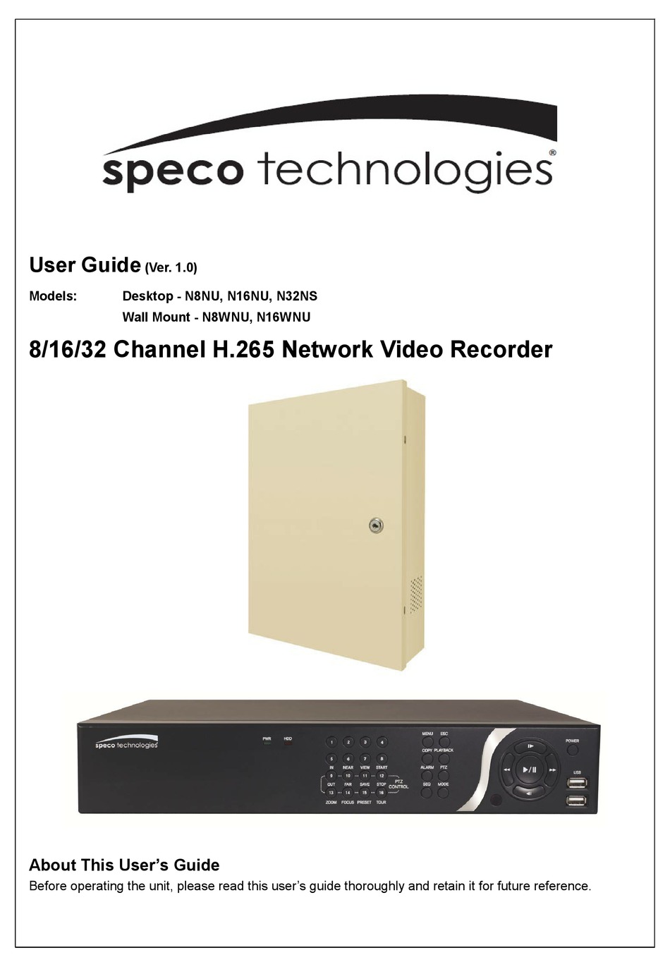 SPECO N8NU USER MANUAL Pdf Download ManualsLib