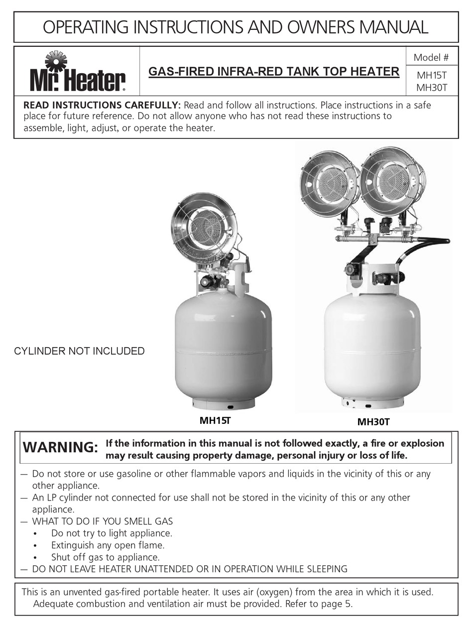 MR. HEATER MH15T OPERATING INSTRUCTIONS AND OWNER'S MANUAL Pdf Download ManualsLib