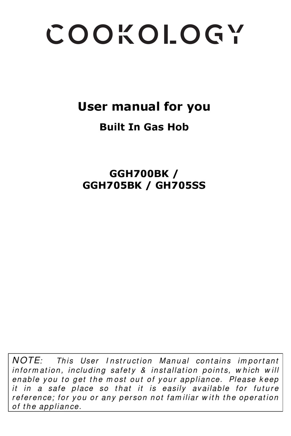 COOKOLOGY GGH700BK USER MANUAL Pdf Download ManualsLib