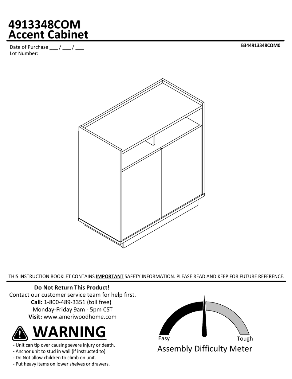AMERIWOOD HOME INSTRUCTION BOOKLET Pdf Download ManualsLib