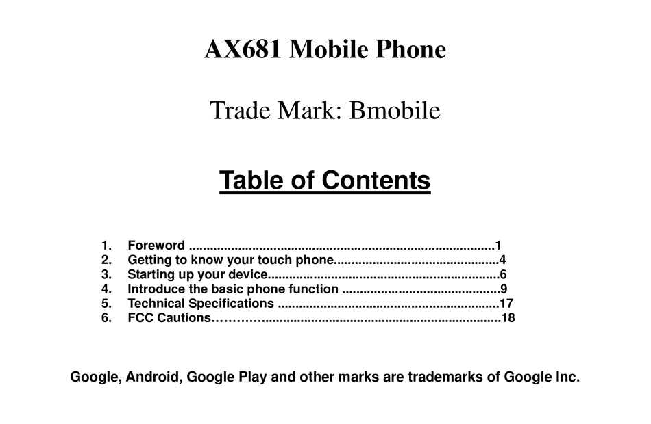 BMOBILE AX681 USER MANUAL Pdf Download | ManualsLib