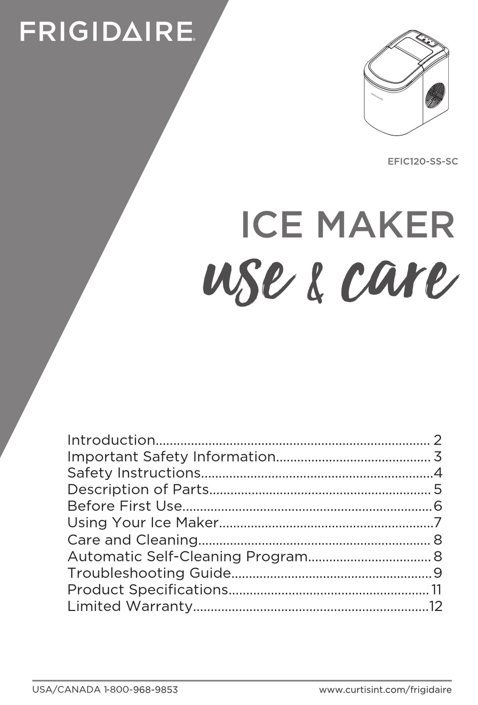 FRIGIDAIRE EFIC120SSSC USE & CARE MANUAL Pdf Download ManualsLib