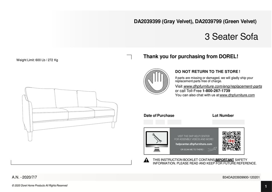 DOREL HOME PRODUCTS DA2039399 MANUAL Pdf Download ManualsLib