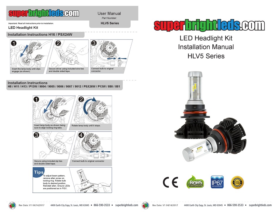 SUPERBRIGHTLEDS HLV5 SERIES INSTALLATION MANUAL Pdf Download ManualsLib