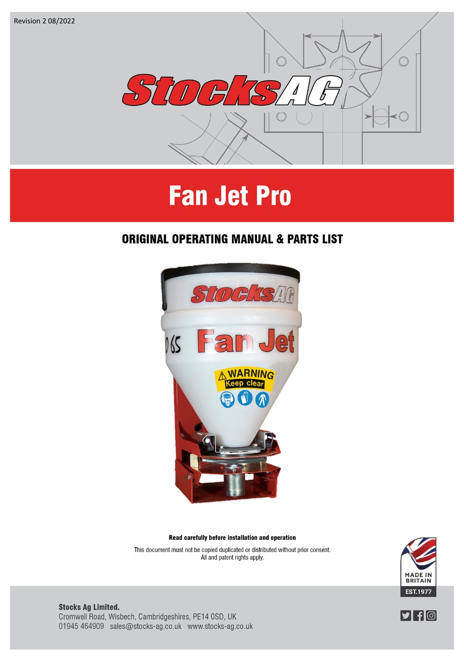 STOCKS AG FAN JET PRO GENERAL INSTALLATION AND OPERATION INSTRUCTIONS