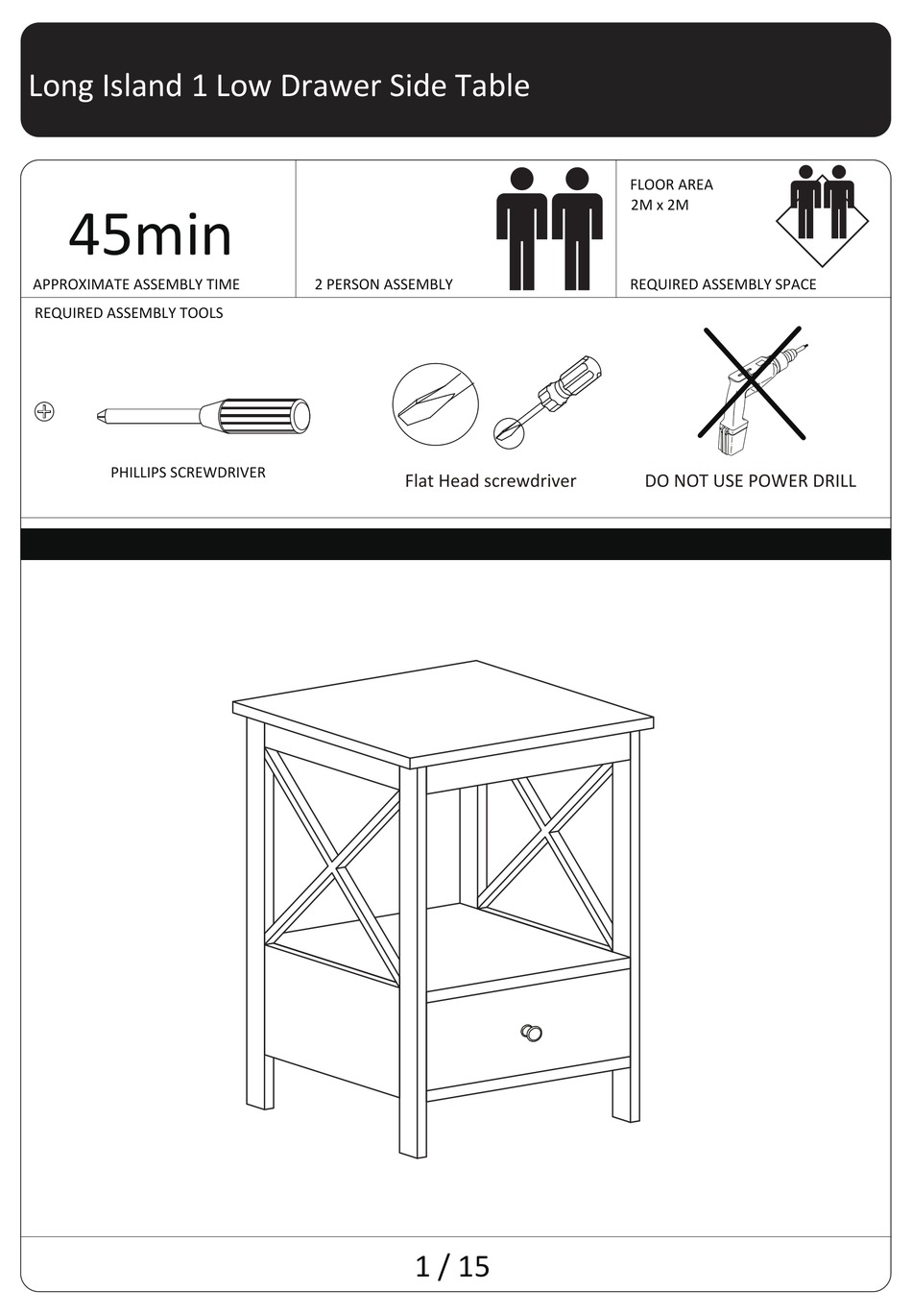 MEUBILAIR LONG ISLAND 20339303 MANUAL Pdf Download ManualsLib