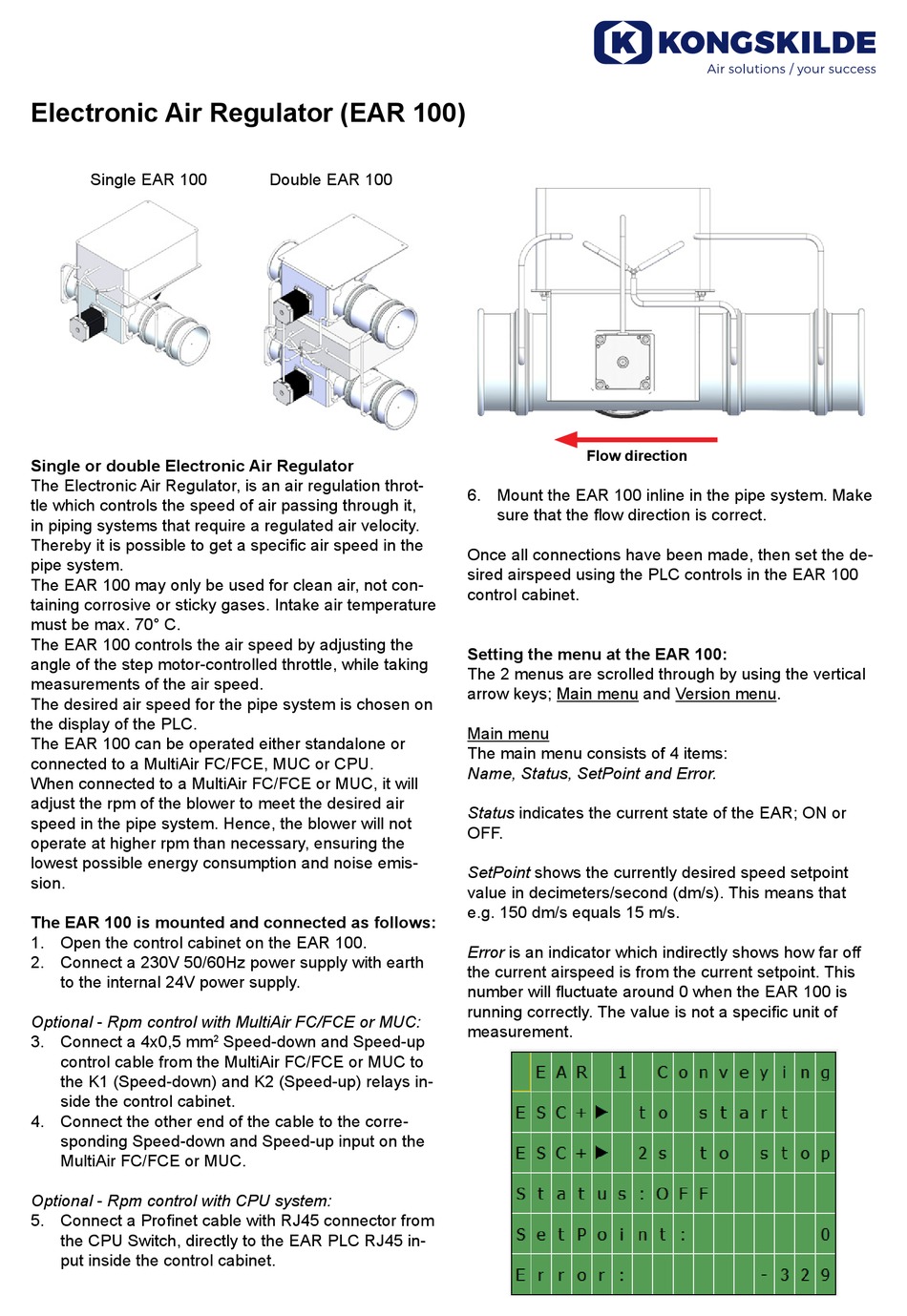 KONGSKILDE EAR 100 QUICK START MANUAL Pdf Download ManualsLib