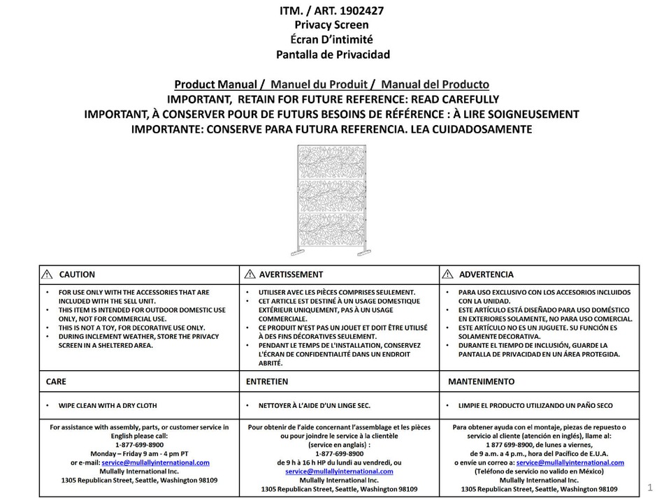 COSTCO 1902427 INSTRUCTION MANUAL Pdf Download ManualsLib