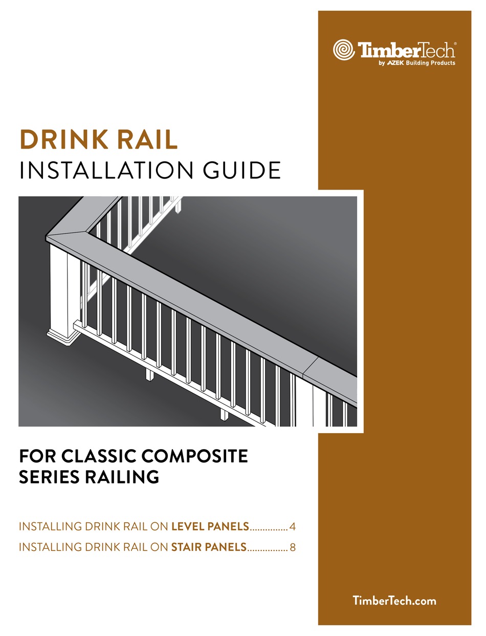 Azek Timbertech Drink Rail Installation Manual Pdf Download Manualslib 4145