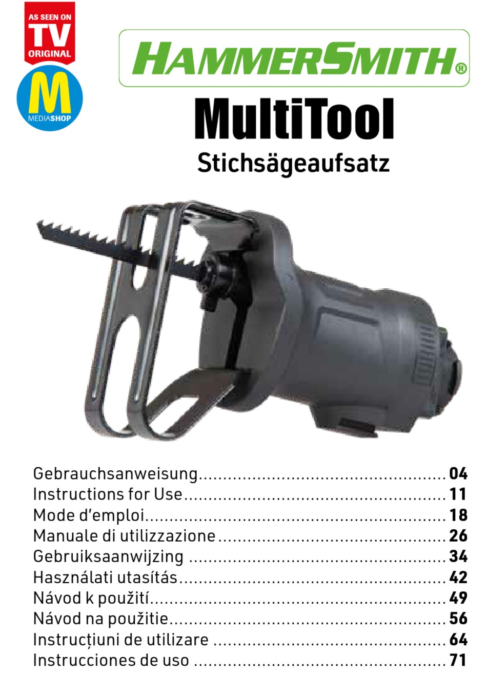 HAMMERSMITH MULTITOOL JIGSAW ATTACHMENT INSTRUCTIONS FOR USE MANUAL Pdf