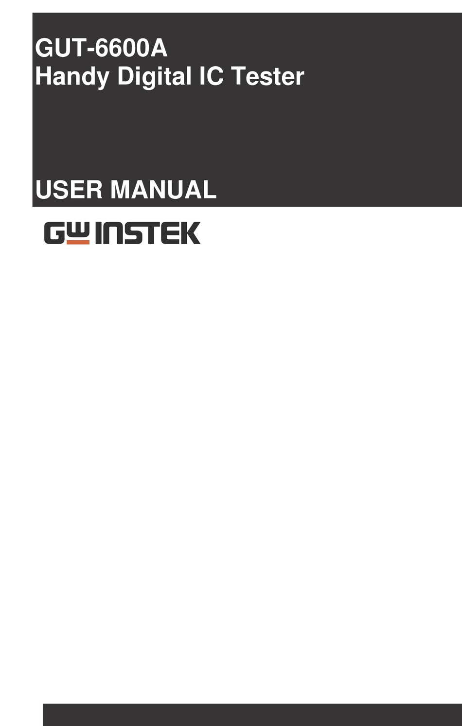 GW INSTEK GUT-6600A USER MANUAL Pdf Download | ManualsLib