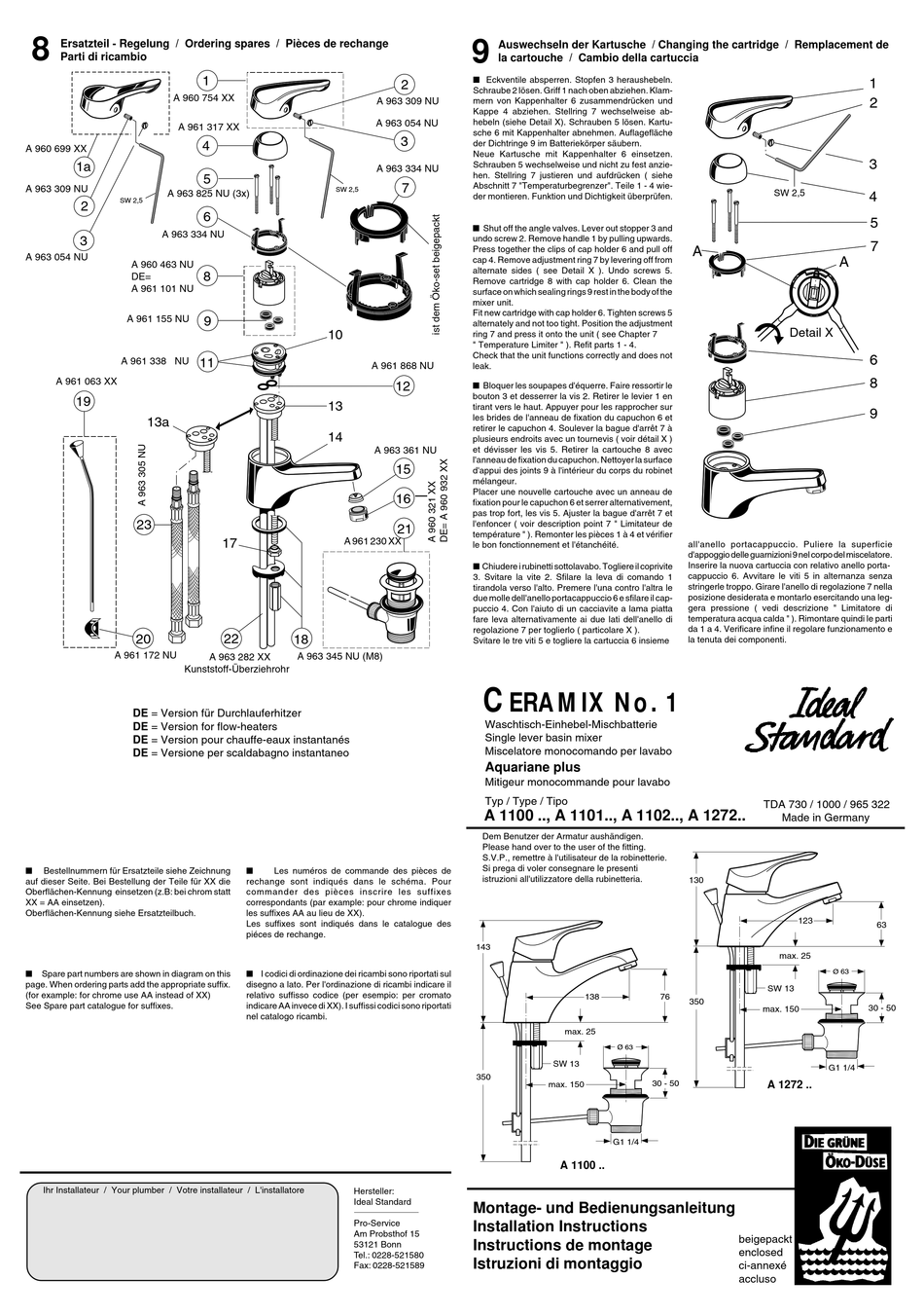 Ideal Standard Ceramix A Series Installation Instructions Pdf Download Manualslib