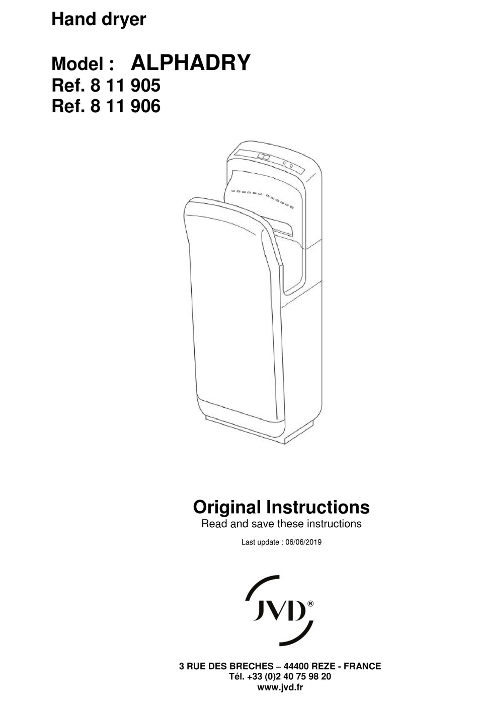 JVD ALPHADRY ORIGINAL INSTRUCTIONS MANUAL Pdf Download ManualsLib