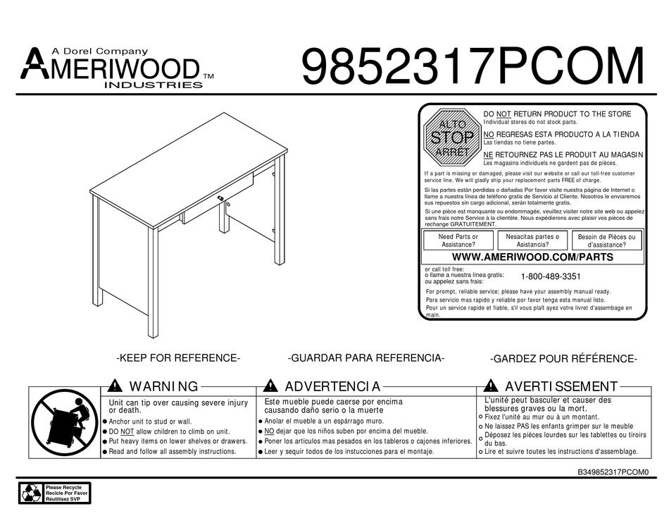 DOREL ASSEMBLY INSTRUCTIONS MANUAL Pdf Download ManualsLib