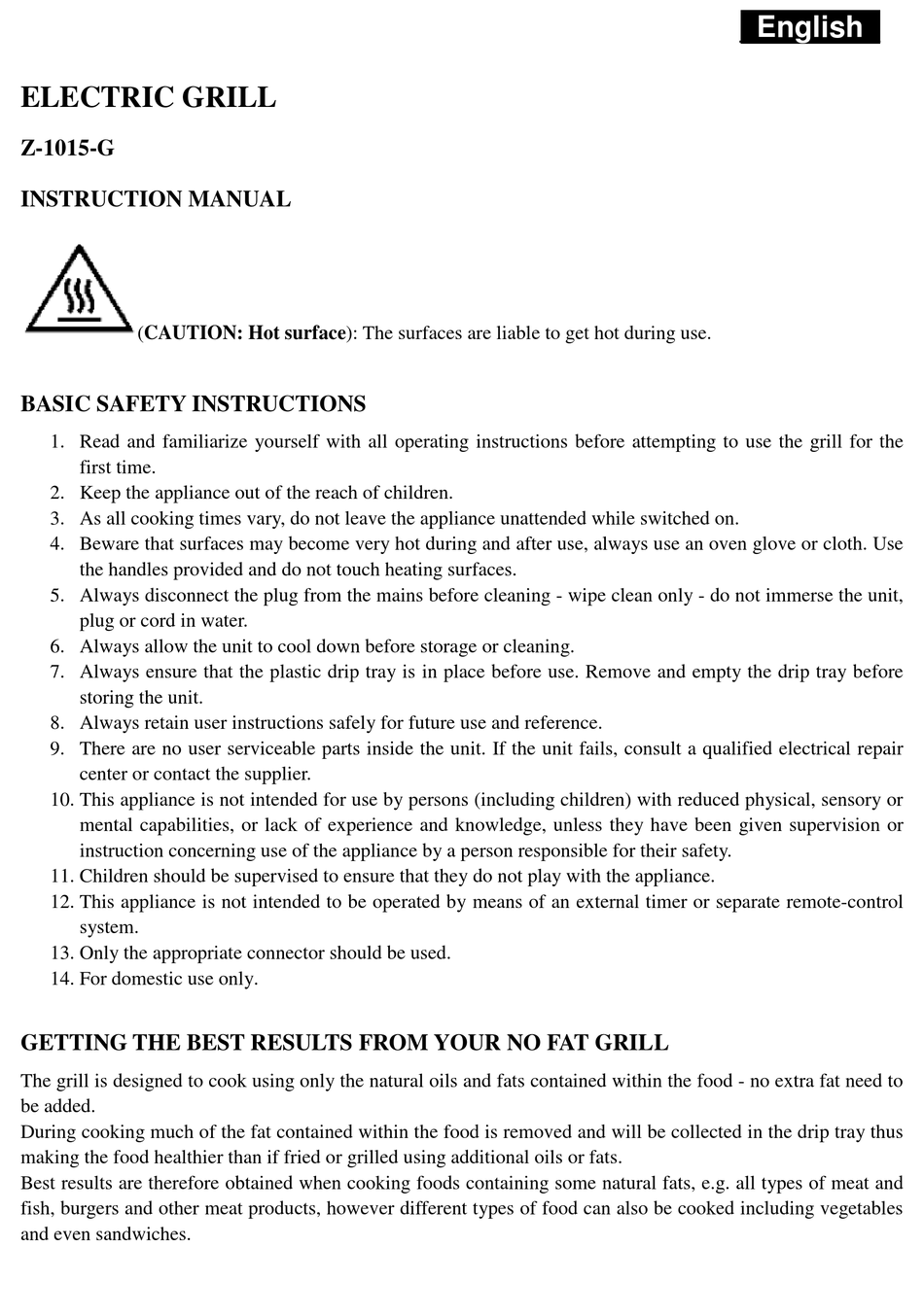 ZEPHYR Z1015G INSTRUCTION MANUAL Pdf Download ManualsLib