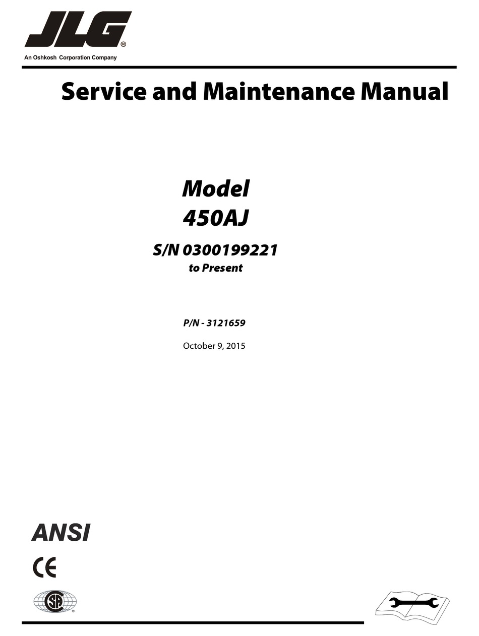 OSHKOSH CORPORATION JLG 450AJ SERVICE AND MAINTENANCE MANUAL Pdf