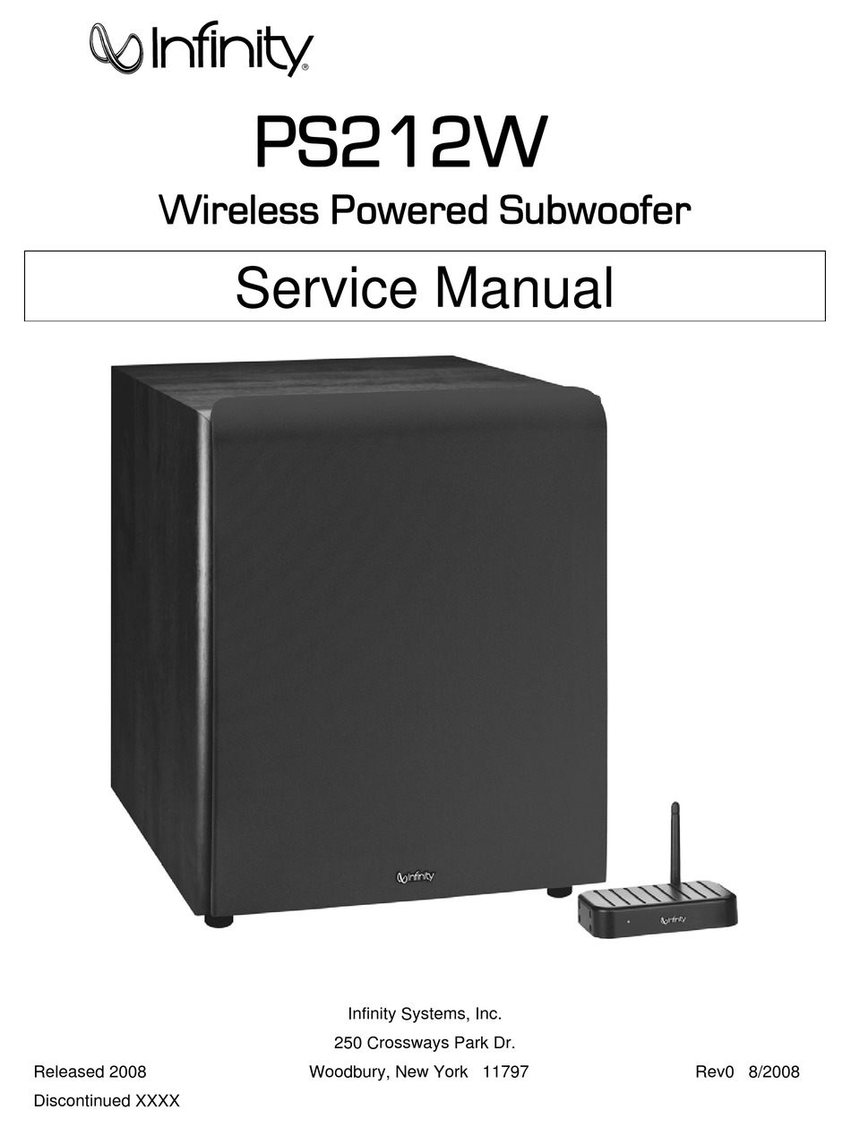 INFINITY PS212W SERVICE MANUAL Pdf Download ManualsLib