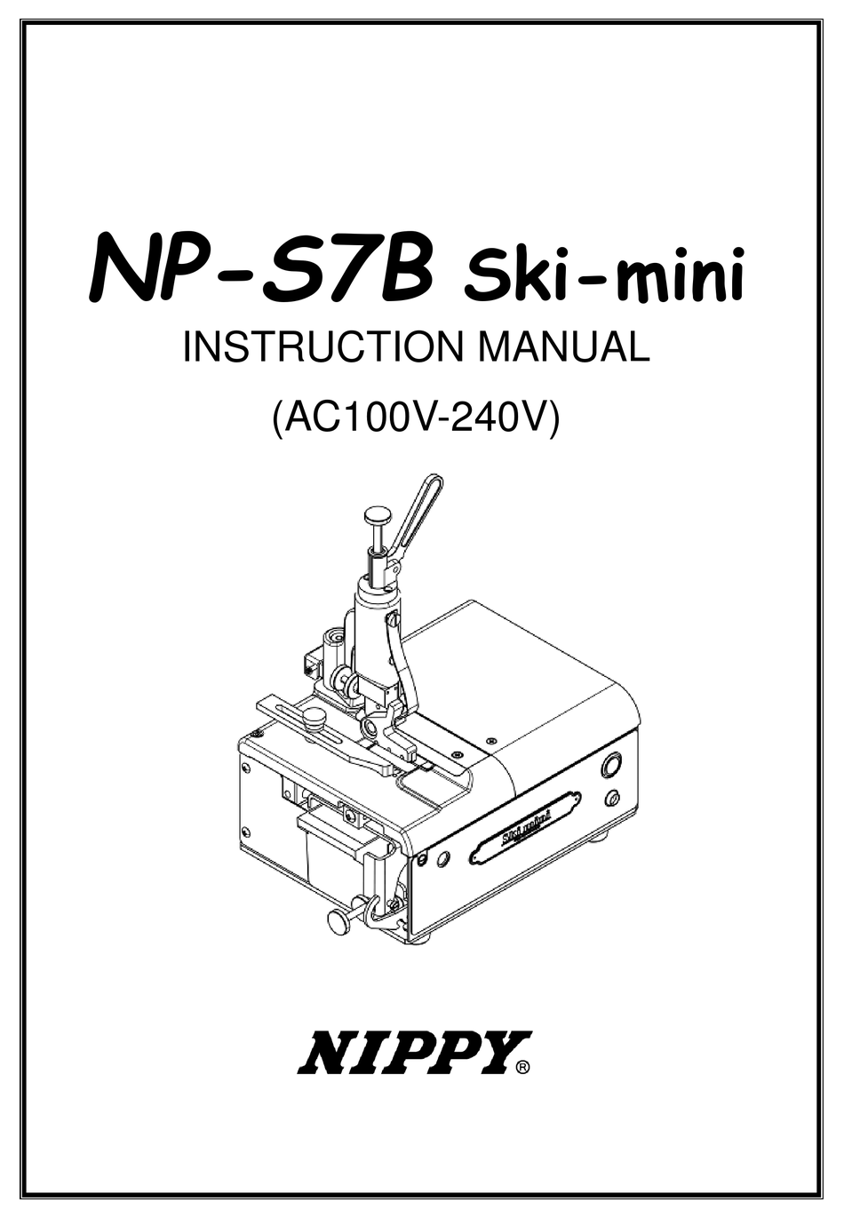 １．Before Using ・・・1 - NIPPY NP-S7B Ski-mini Instruction ...