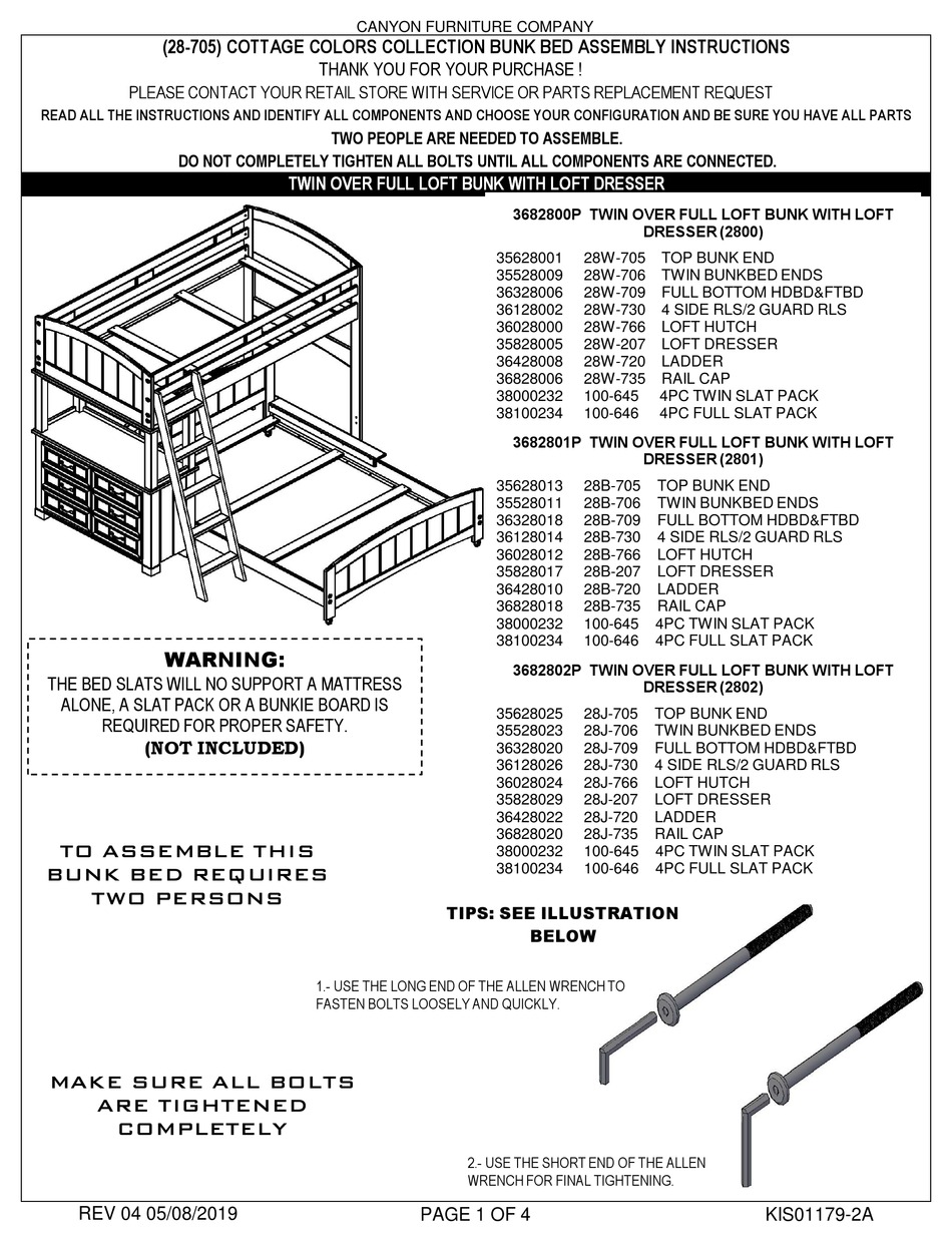 CANYON COTTAGE COLORS 3682800P ASSEMBLY INSTRUCTIONS MANUAL Pdf