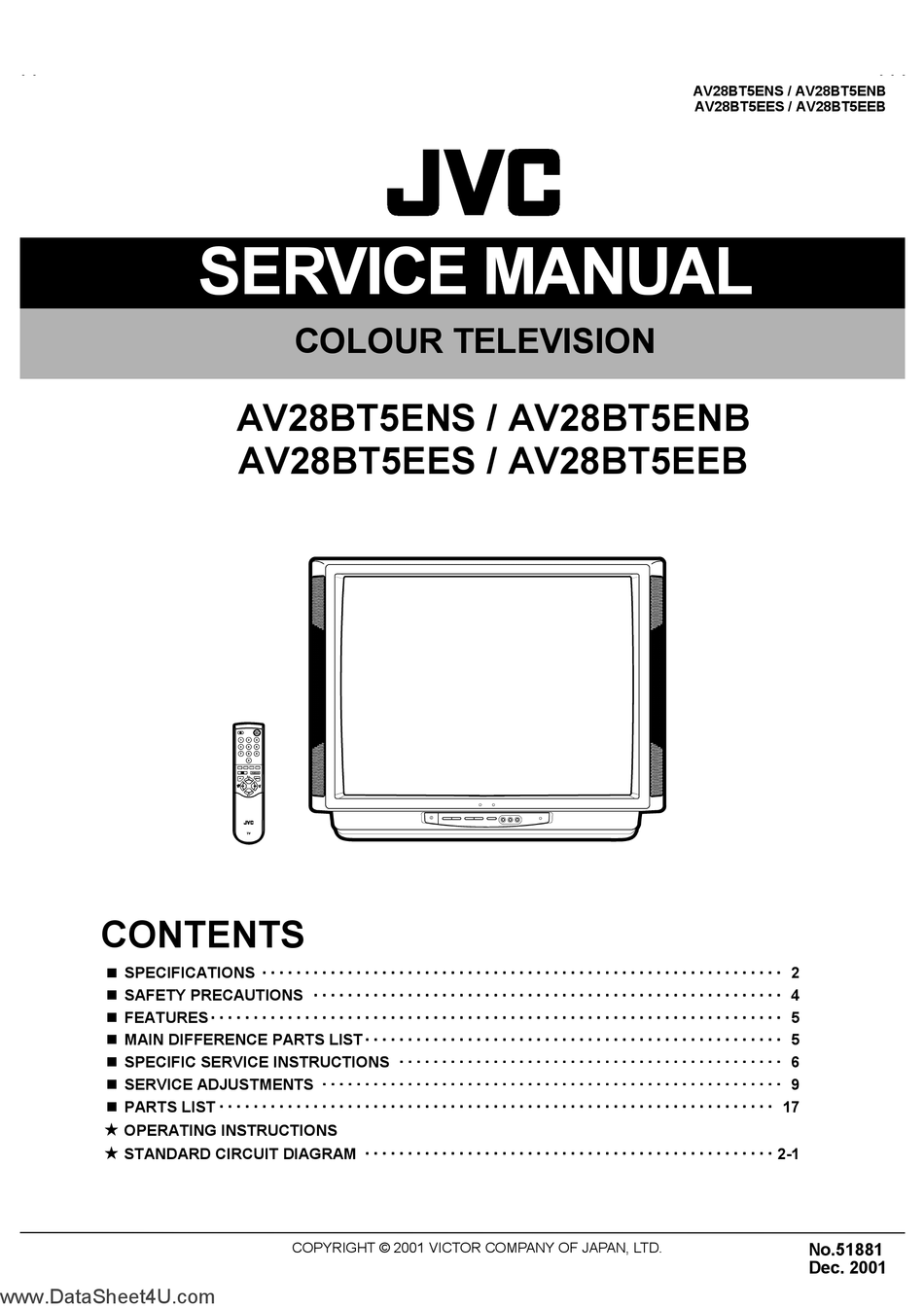 JVC AV28BT5ENS SERVICE MANUAL Pdf Download | ManualsLib