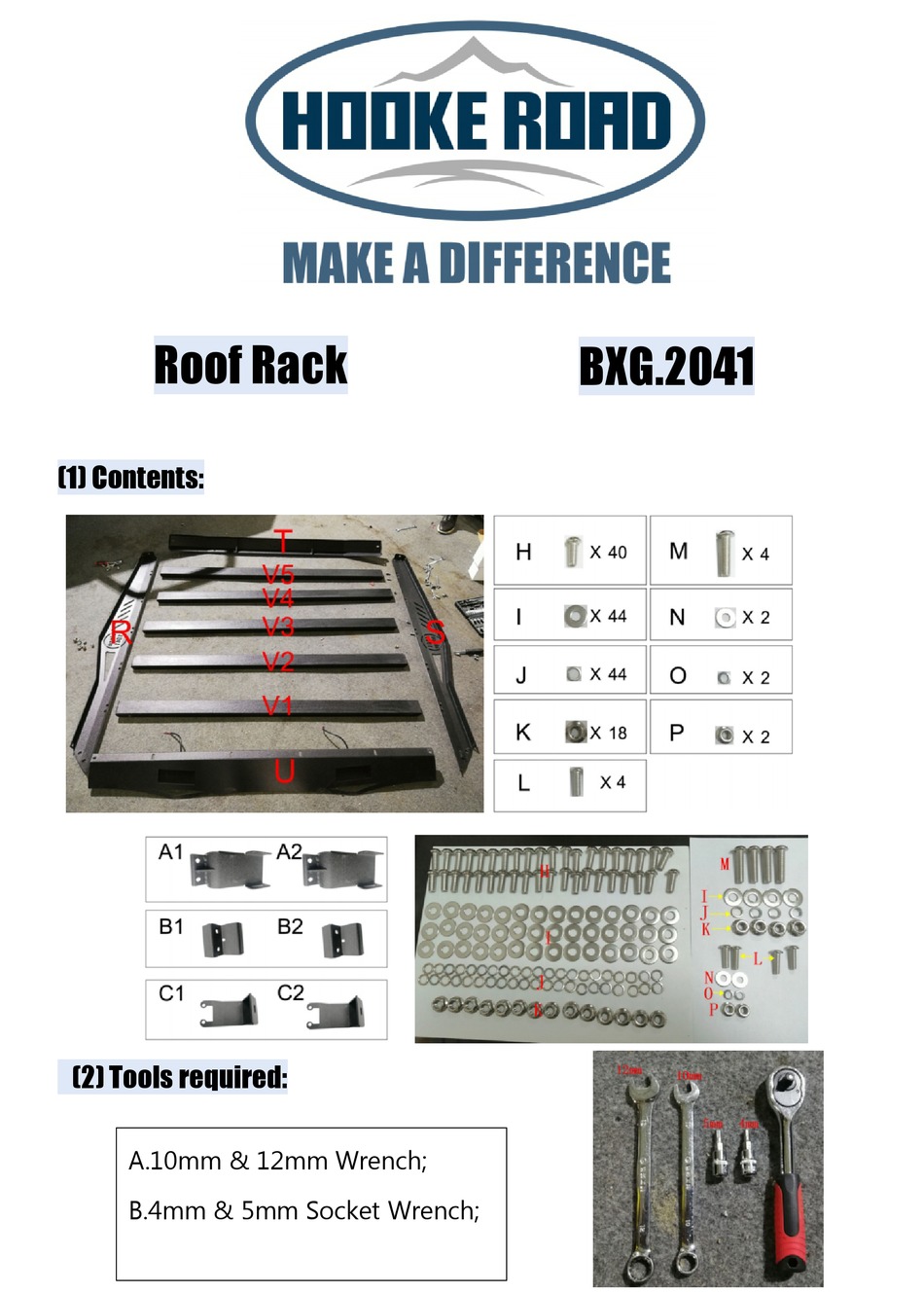 HOOKE ROAD BXG.2041 MANUAL Pdf Download ManualsLib