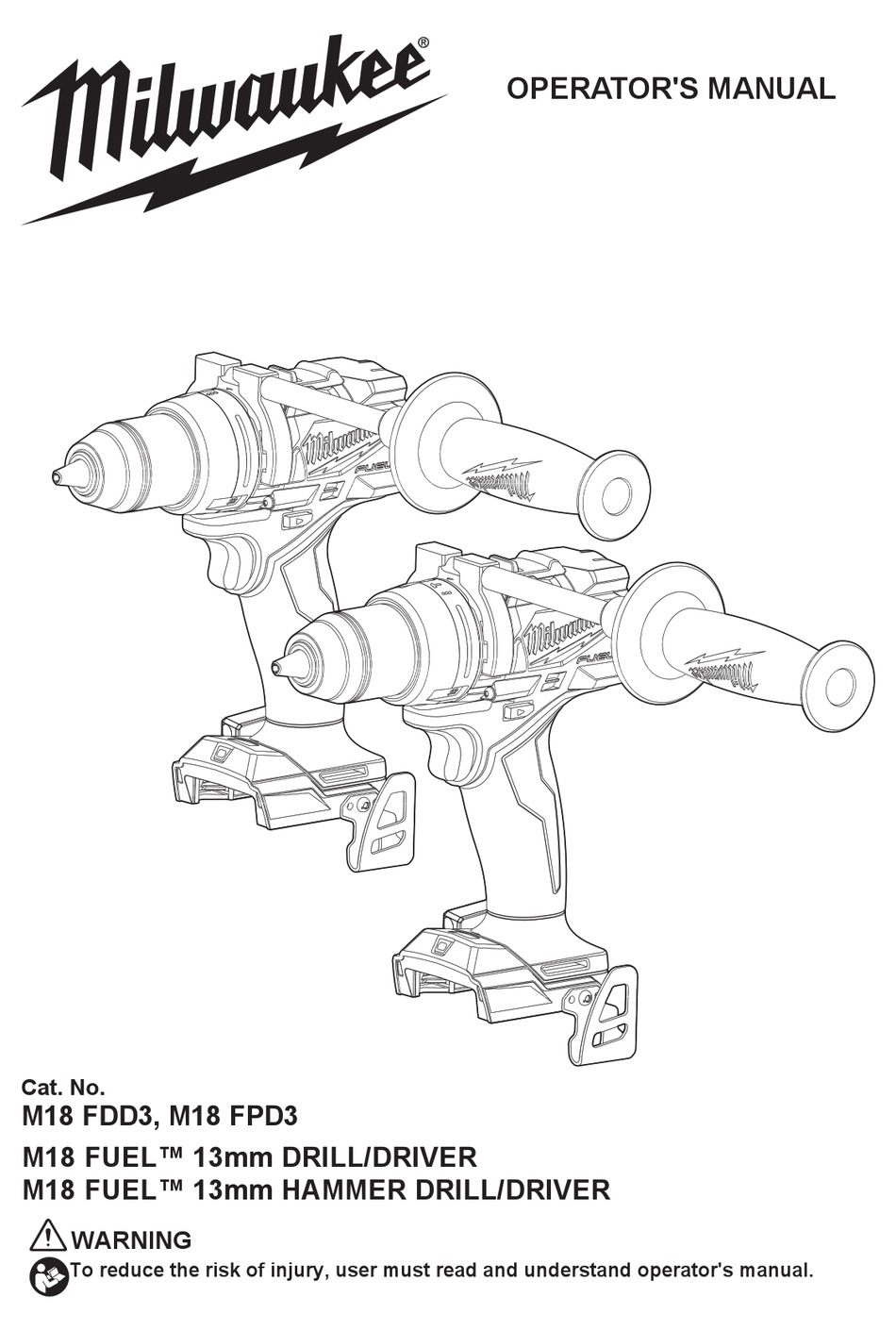 MILWAUKEE M18 FUEL FDD3 OPERATOR'S MANUAL Pdf Download ManualsLib