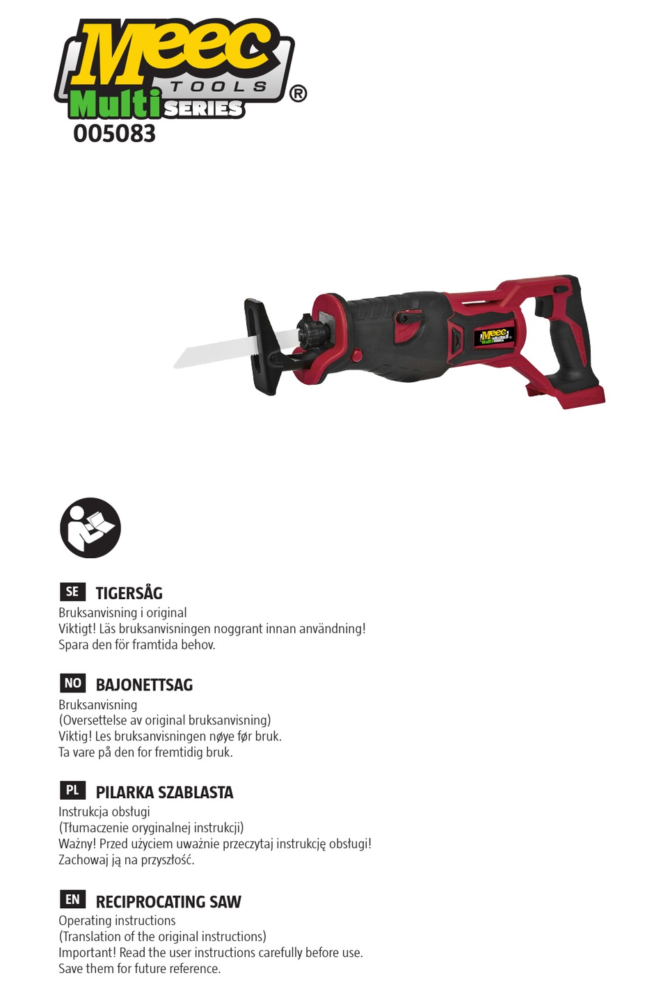 MEEC TOOLS MULTI SERIES OPERATING INSTRUCTIONS MANUAL Pdf Download