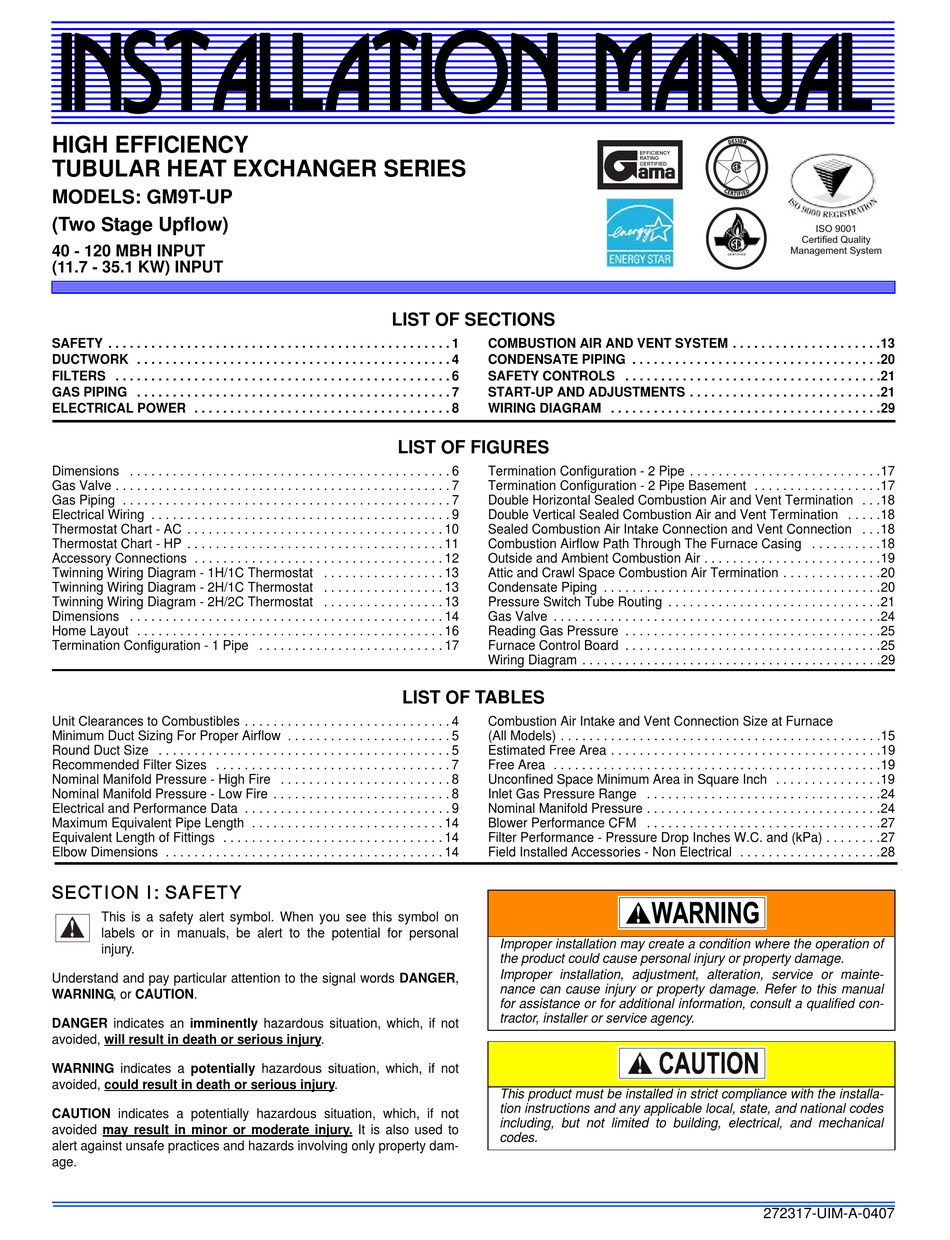 UNITARY PRODUCTS GROUP GM9TUP INSTALLATION MANUAL Pdf Download