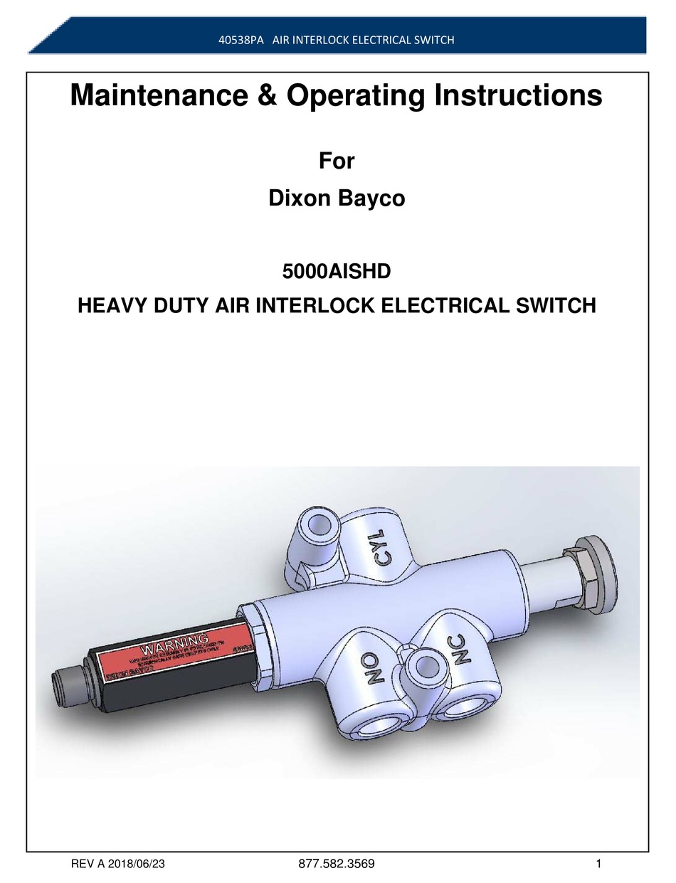 DIXON BAYCO 5000AISHD MAINTENANCE & OPERATING INSTRUCTIONS Pdf Download