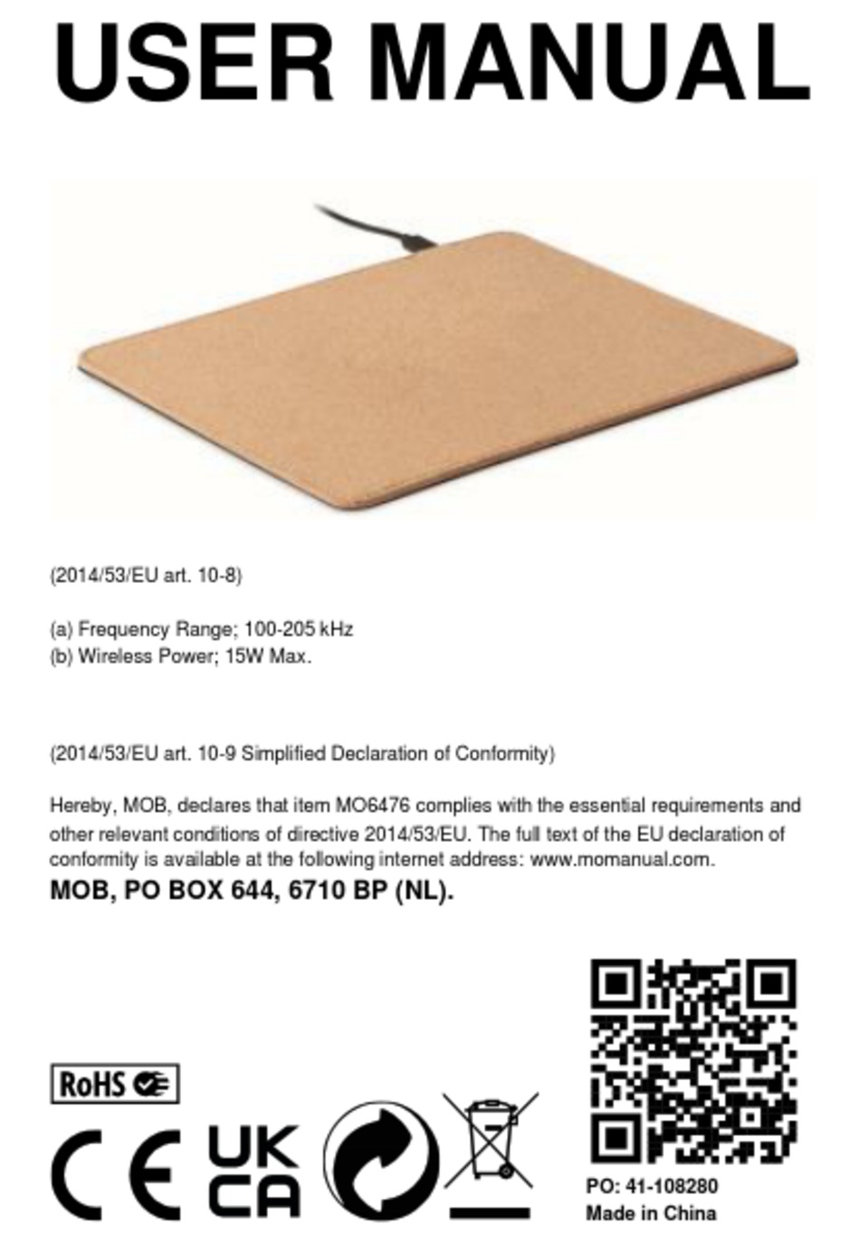 MID OCEAN BRANDS MO6476 USER MANUAL Pdf Download ManualsLib