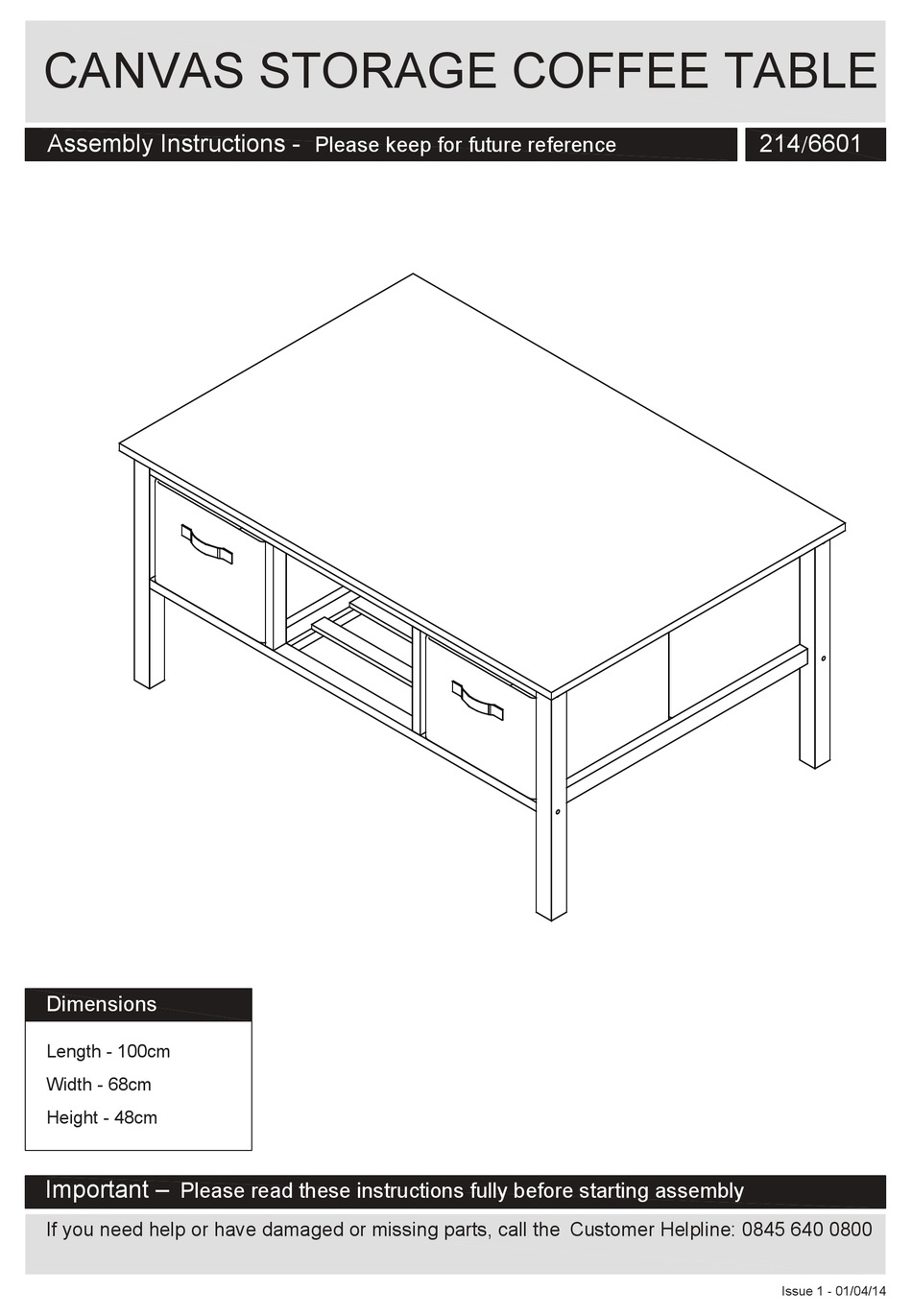 ARGOS CANVAS 214/6601 ASSEMBLY INSTRUCTIONS MANUAL Pdf Download