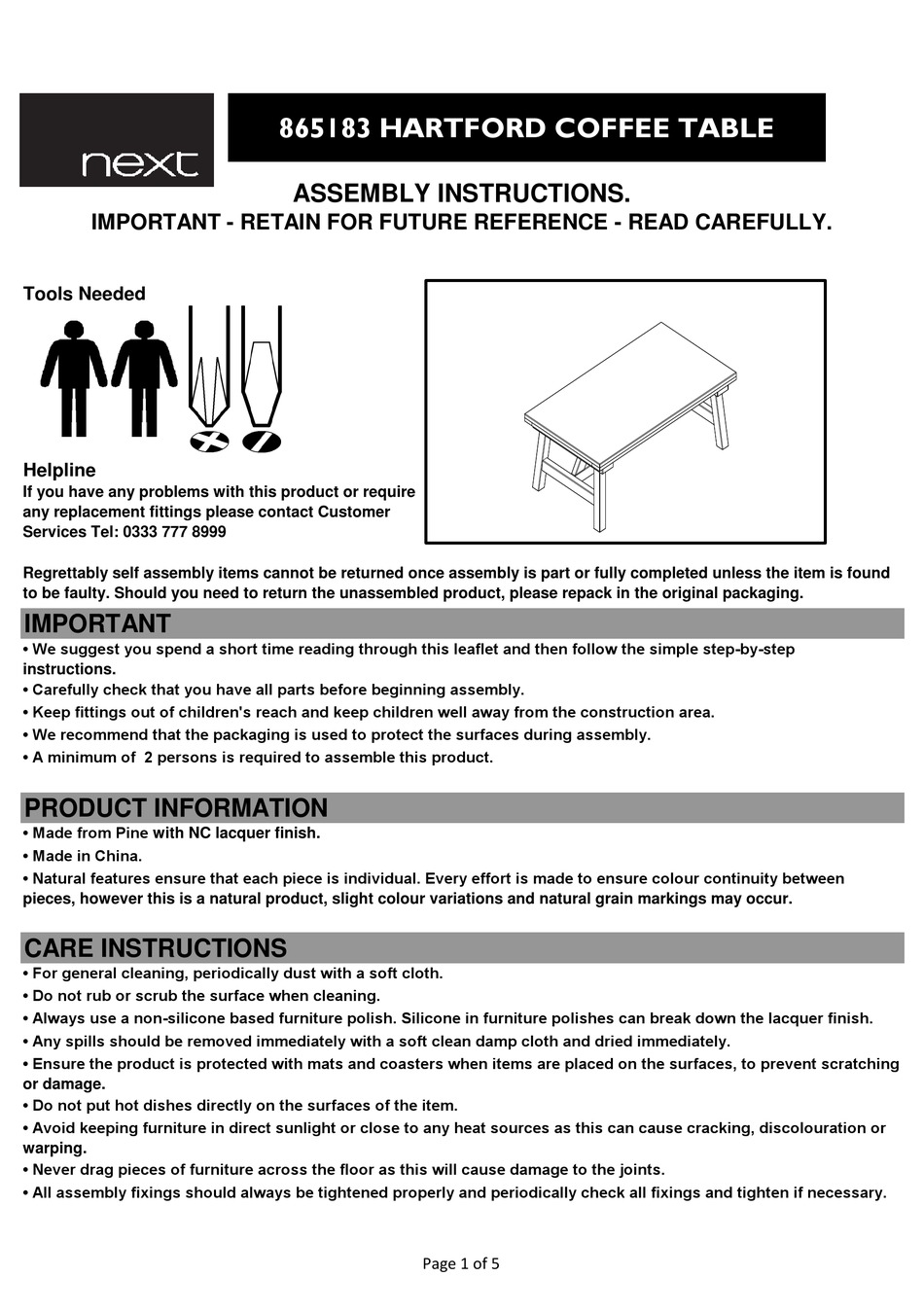 NEXT HARTFORD 865183 ASSEMBLY INSTRUCTIONS Pdf Download ManualsLib